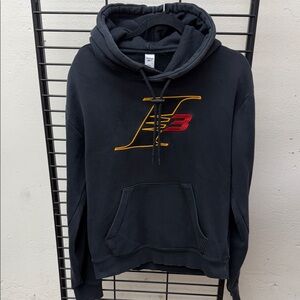 Reebok Iverson 3 Black Hoodie with Red and Yellow Embroidery